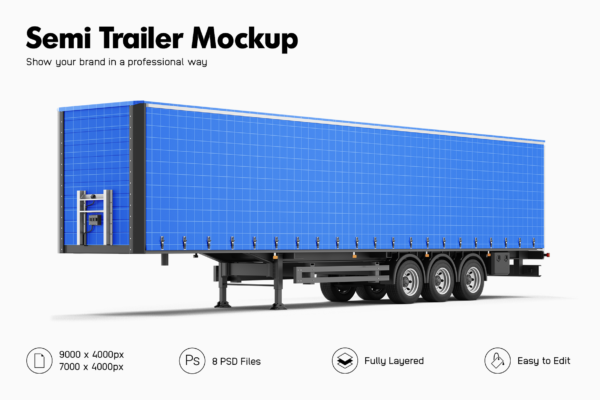 generic semi trailer mockup