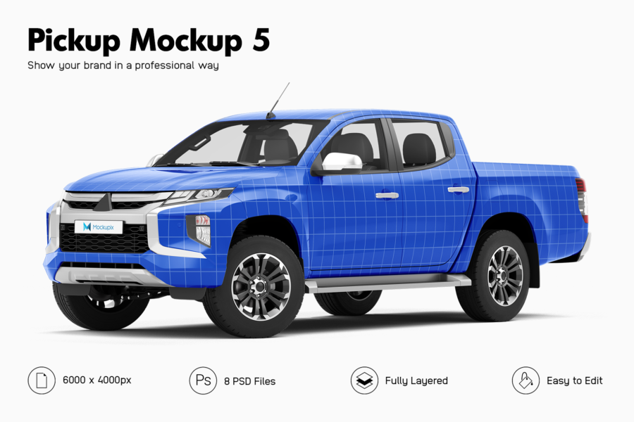 mitsubishi l200 pickup mockup