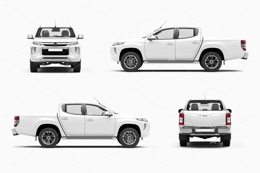 mitsubishi l200 pickup mockup