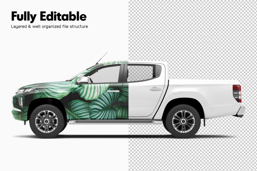 mitsubishi l200 pickup mockup