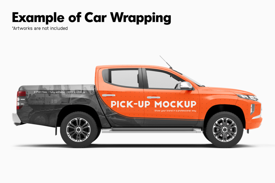 mitsubishi l200 pickup mockup