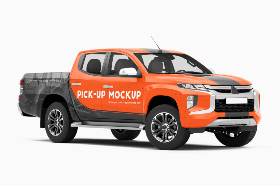 mitsubishi l200 pickup mockup