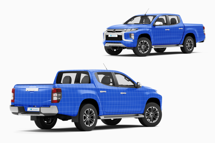 mitsubishi l200 pickup mockup