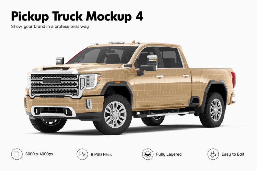 sierra denali pickup truck mockup