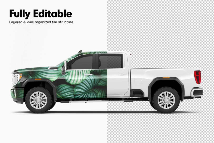 sierra denali pickup truck mockup