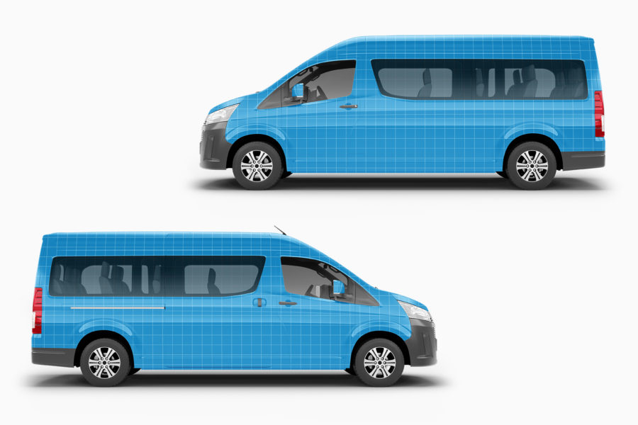 toyota hiace bus mockup