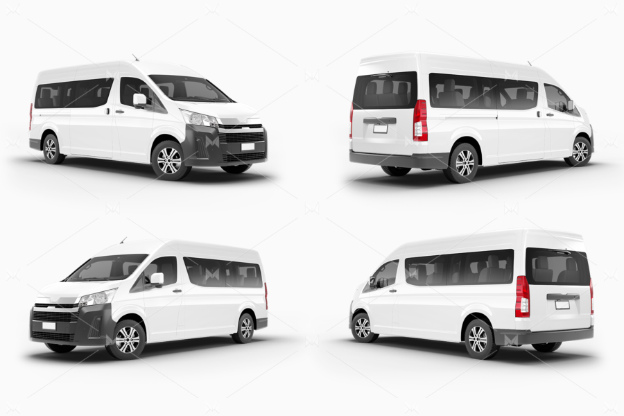 toyota hiace bus mockup