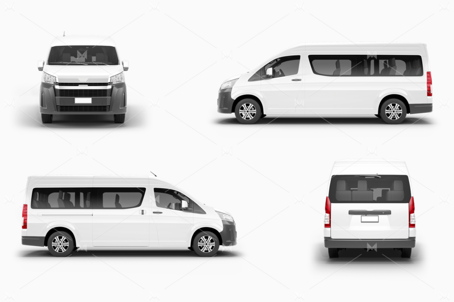 toyota hiace bus mockup