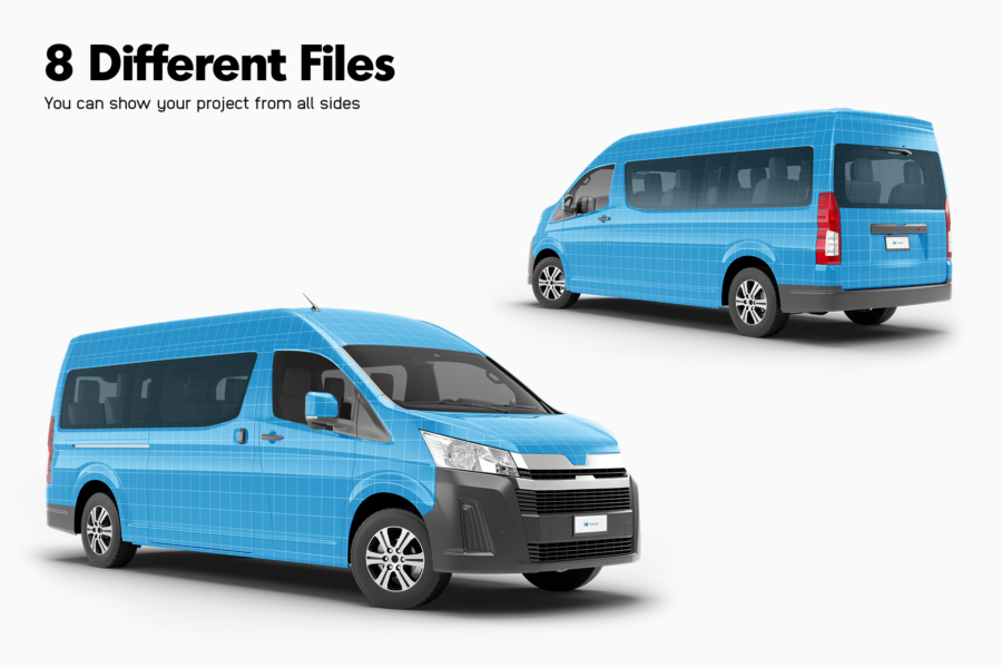 toyota hiace bus mockup