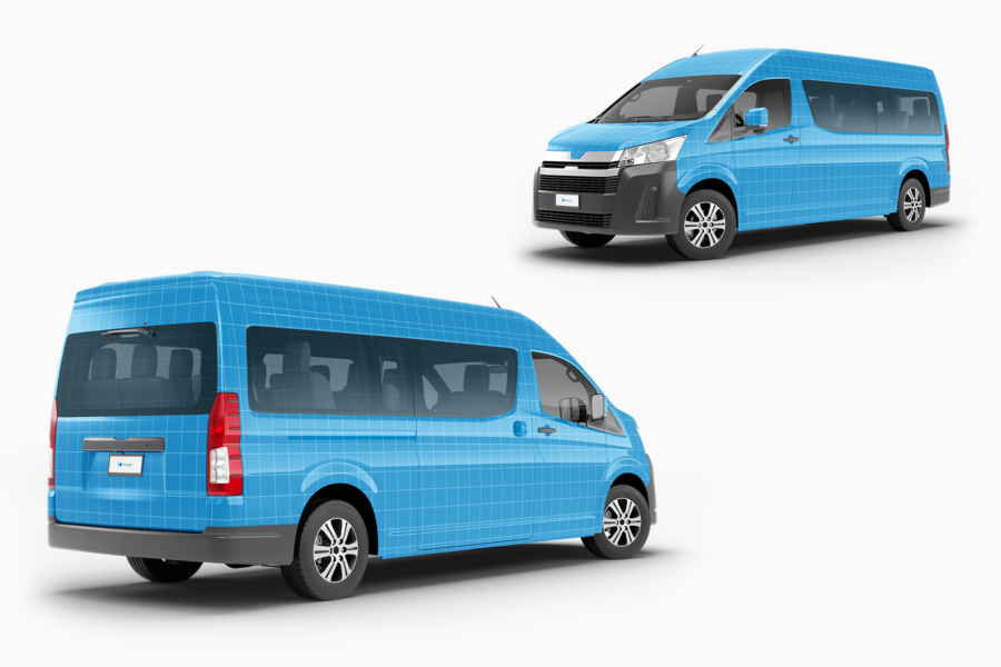 toyota hiace bus mockup