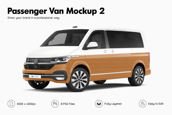 Volkswagen Multivan Passenger Van Mockup