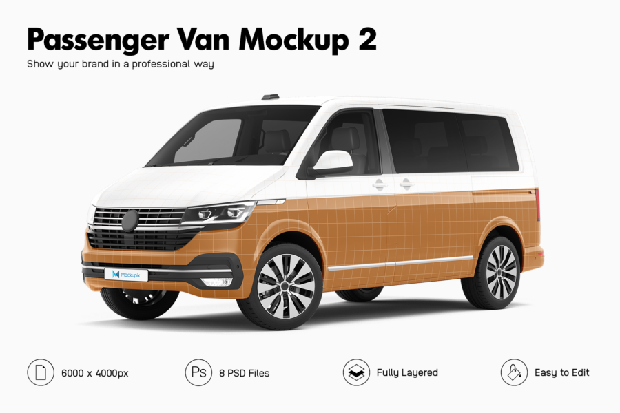 Volkswagen Multivan Passenger Van Mockup