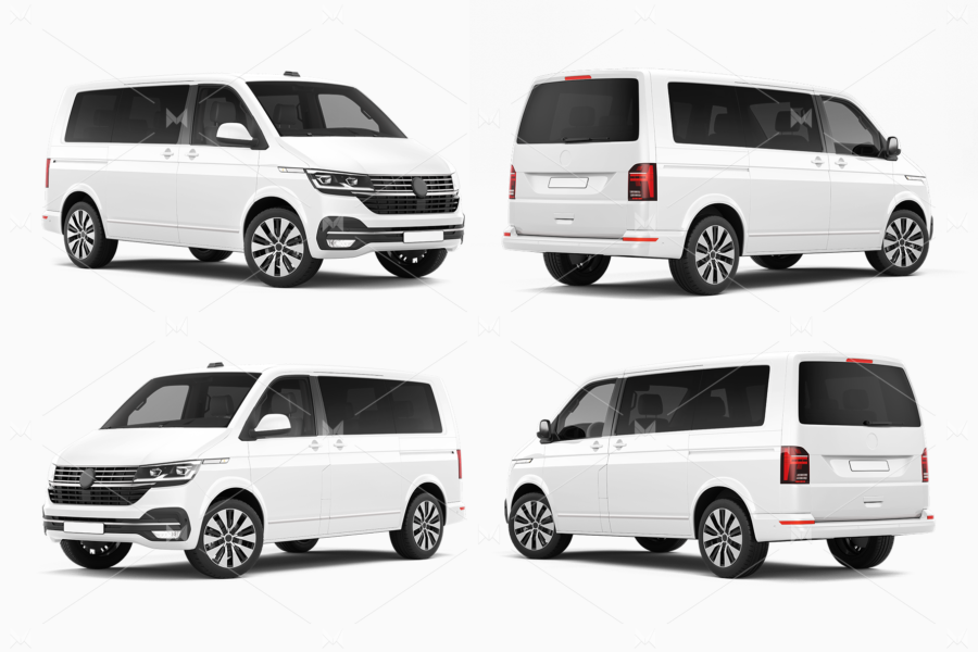 Volkswagen Multivan Passenger Van Mockup