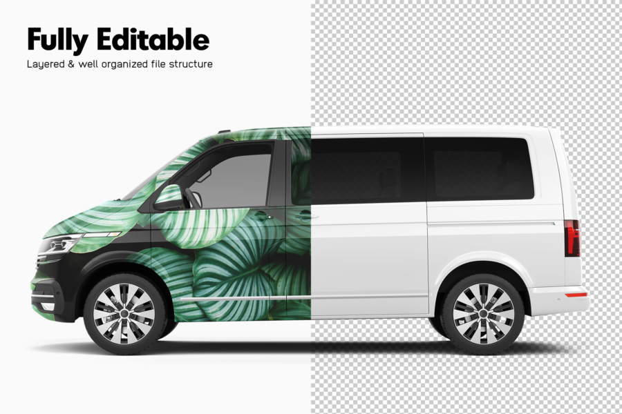 Volkswagen Multivan Passenger Van Mockup