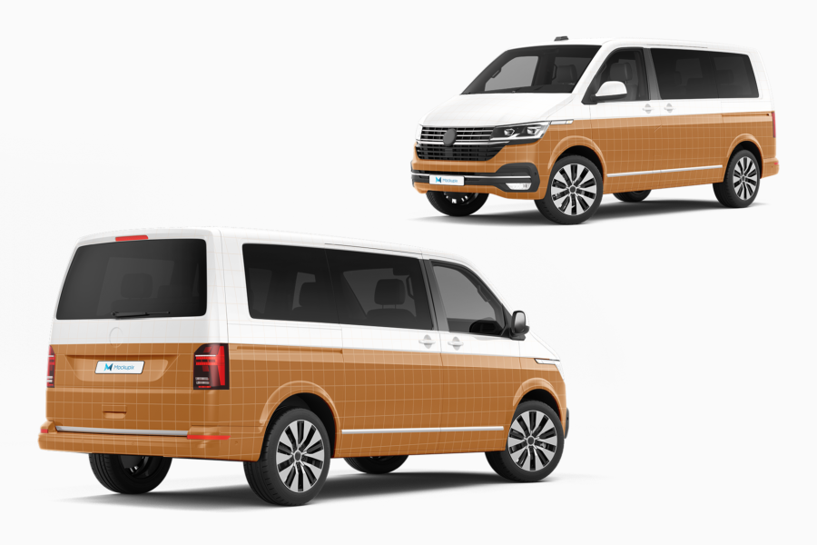 Volkswagen Multivan Passenger Van Mockup