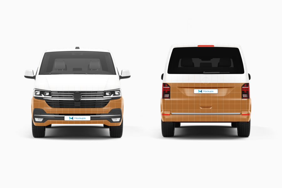 Volkswagen Multivan Passenger Van Mockup