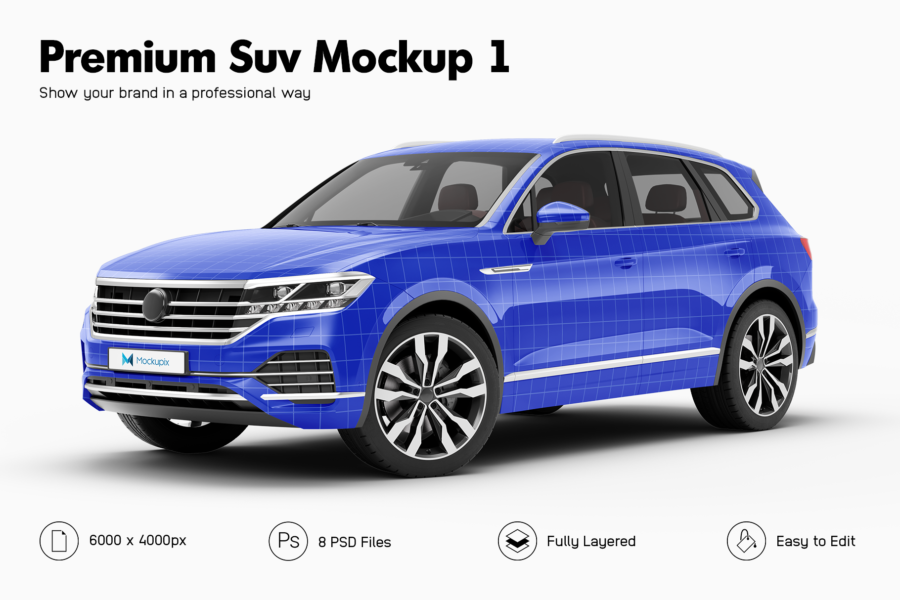 volkswagen touareg suv mockup