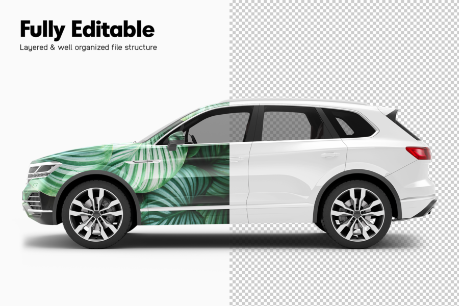 volkswagen touareg suv mockup