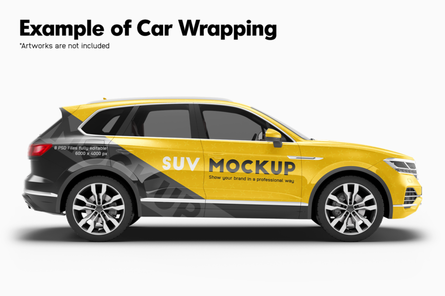 volkswagen touareg suv mockup