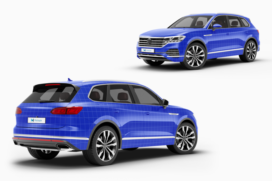 volkswagen touareg suv mockup