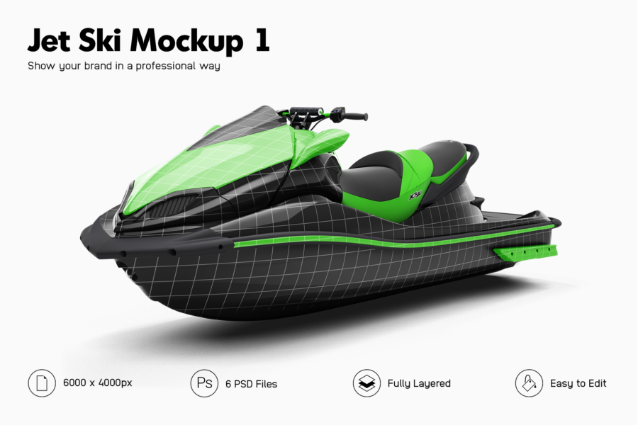 kawasaki jet ski mockup