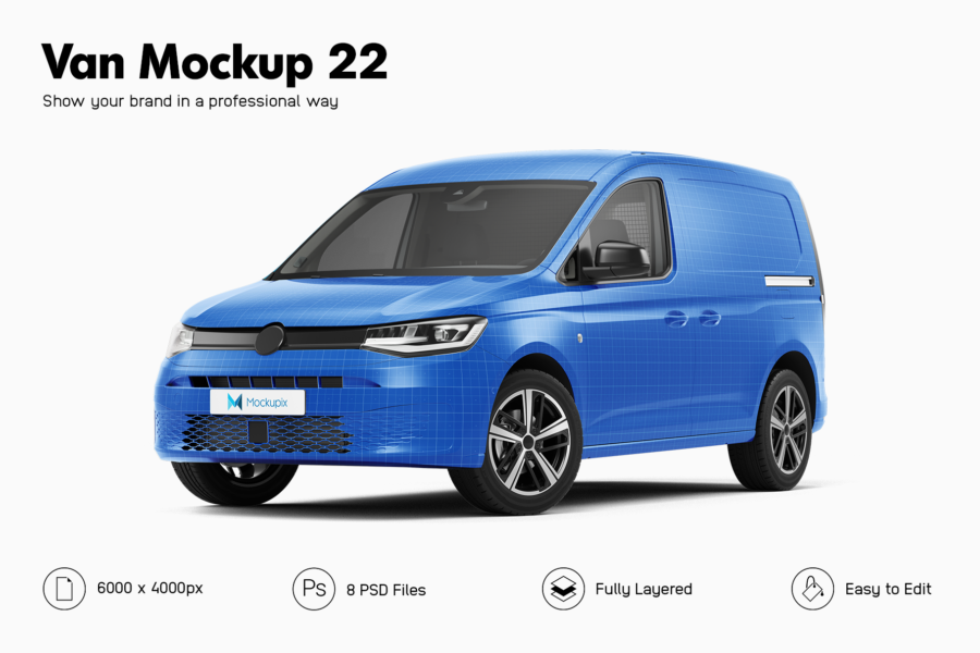 volkswagen caddy van mockup