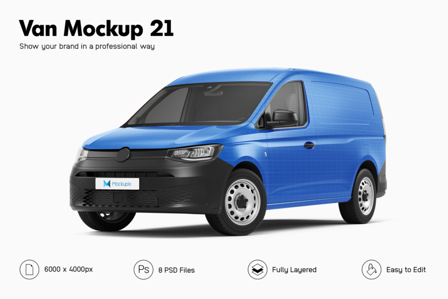 volkswagen caddy maxi van mockup