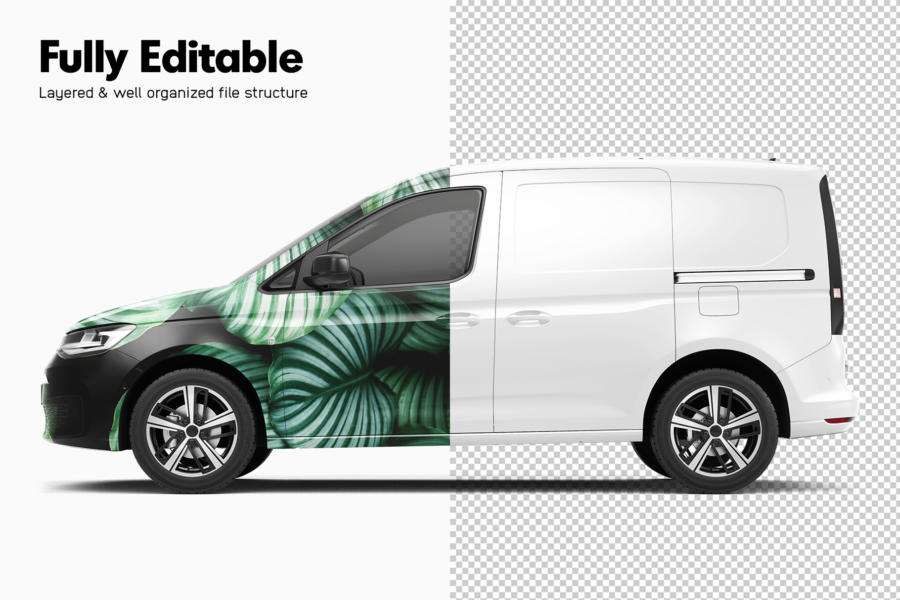 volkswagen caddy van mockup