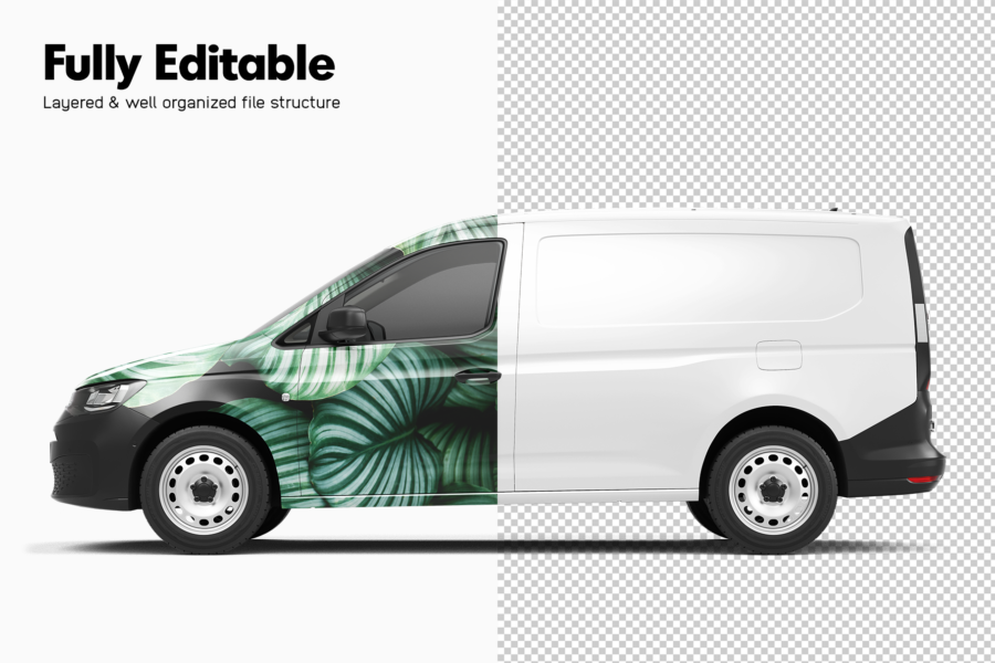 volkswagen caddy maxi van mockup