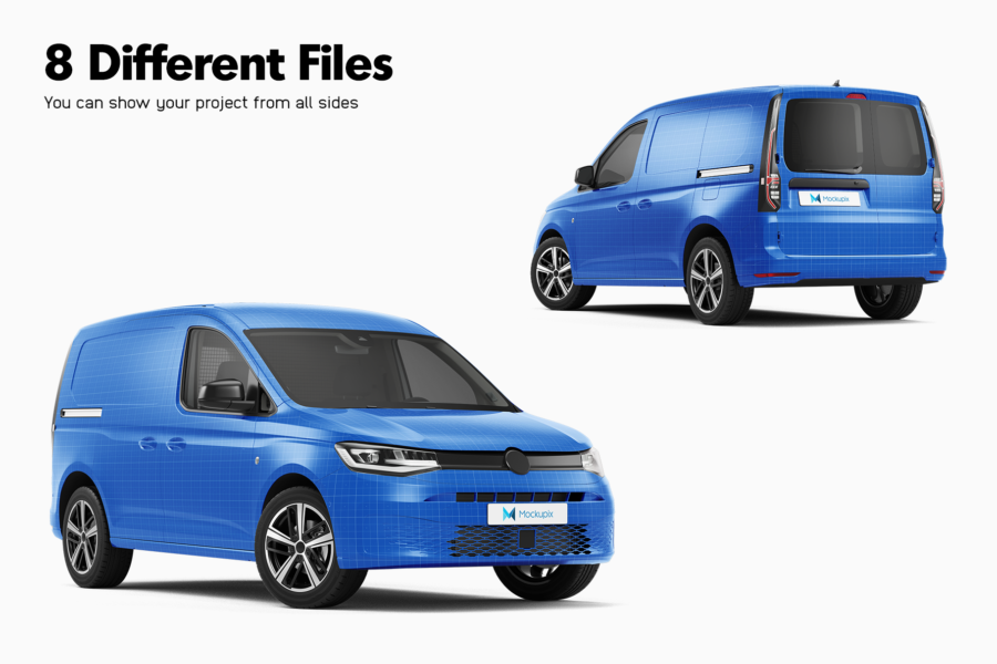 volkswagen caddy van mockup