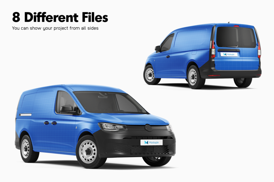 volkswagen caddy maxi van mockup