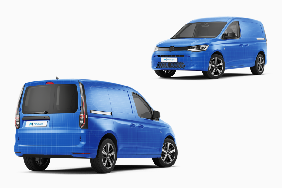 volkswagen caddy van mockup