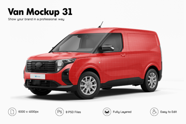 ford transit courier van mockup