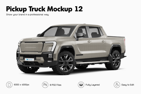 gmc sierra ev truck mockup