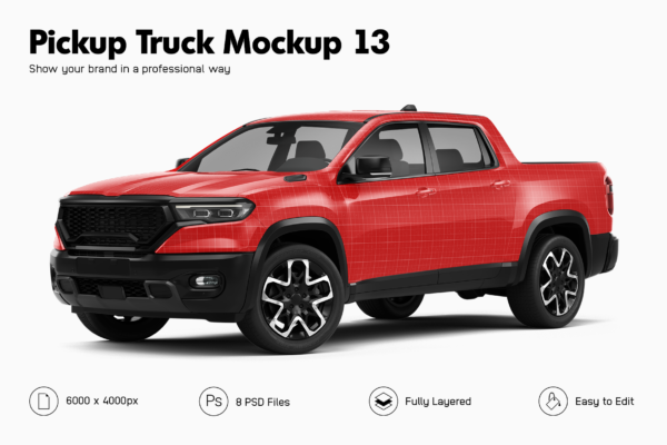 ram rampage rebel truck mockup