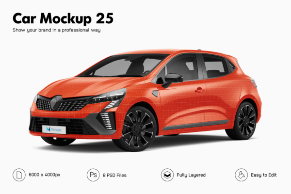 renault clio car mockup