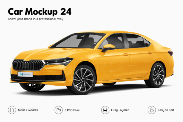 skoda superb car mockup