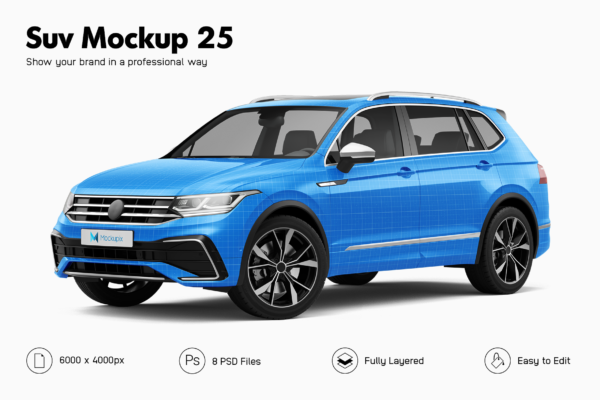 volkswagen tiguan suv mockup