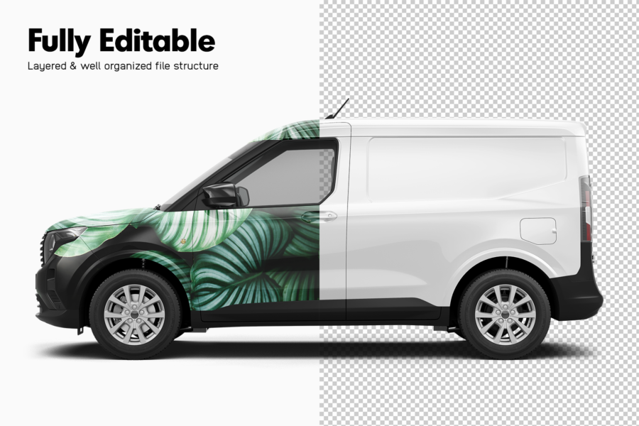ford transit courier van mockup