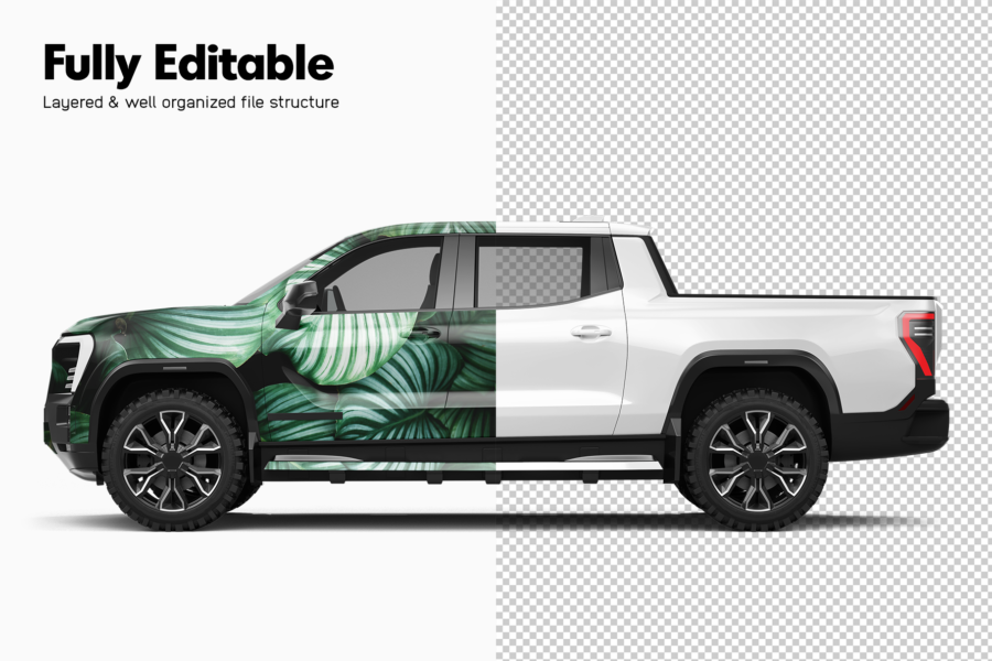 gmc sierra ev truck mockup
