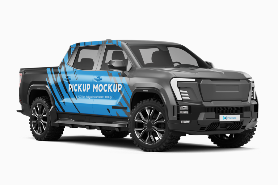 gmc sierra ev truck mockup
