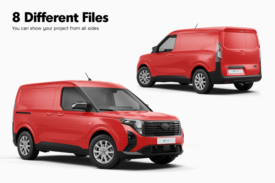 ford transit courier van mockup
