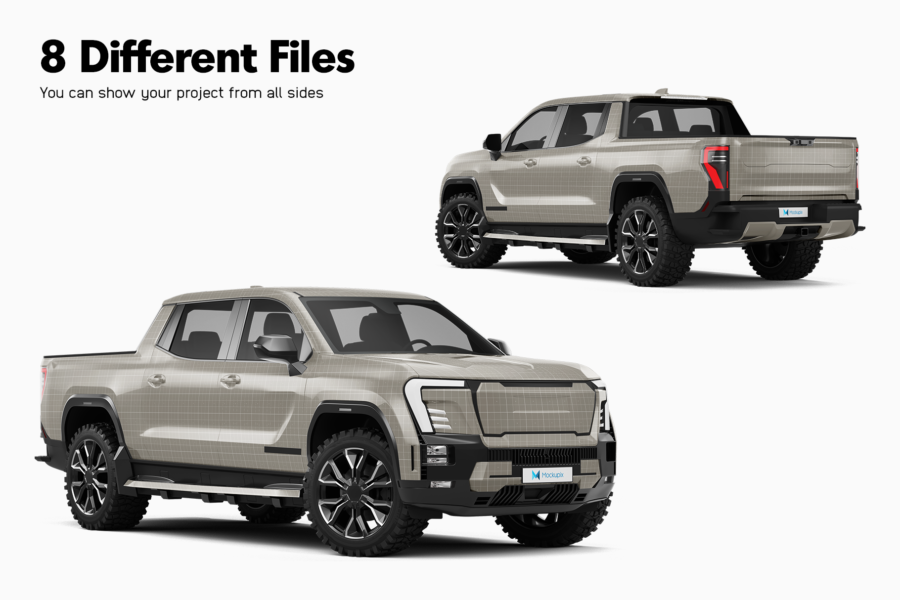 gmc sierra ev truck mockup