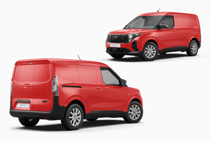 ford transit courier van mockup