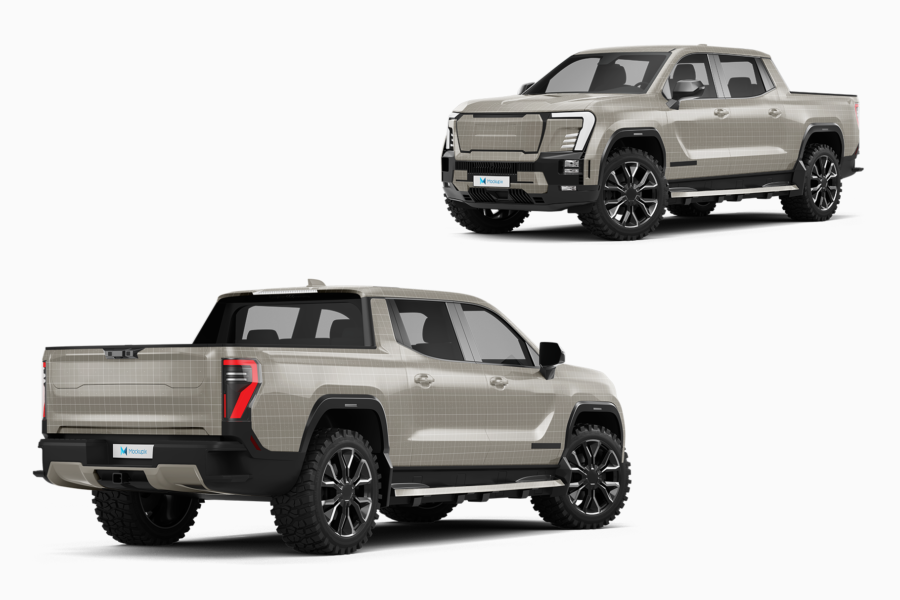 gmc sierra ev truck mockup