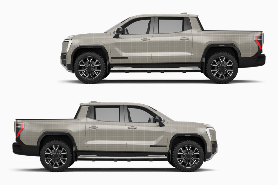 gmc sierra ev truck mockup