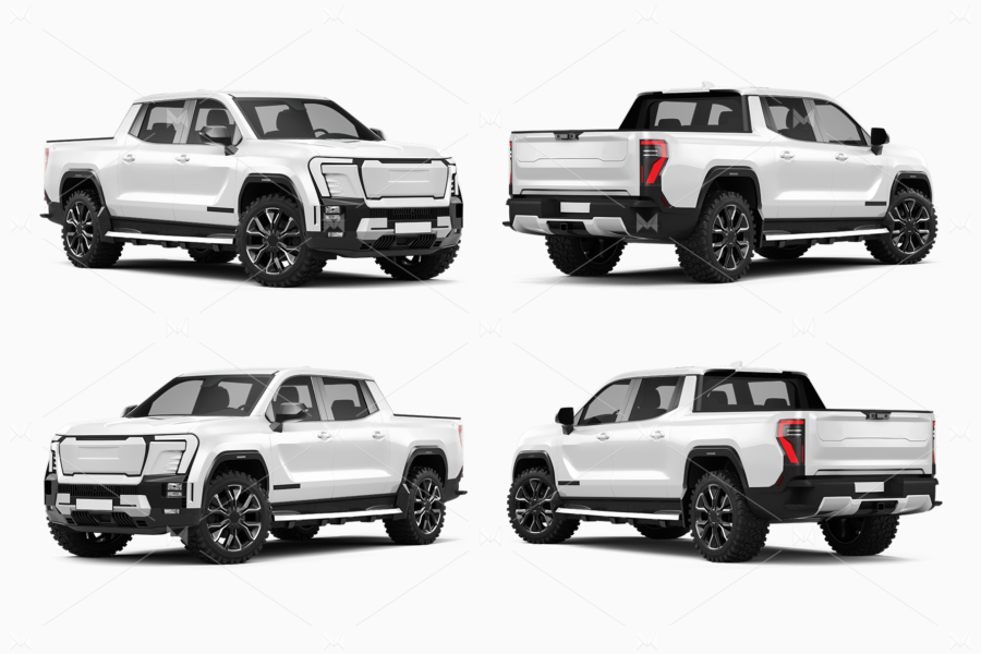 gmc sierra ev truck mockup