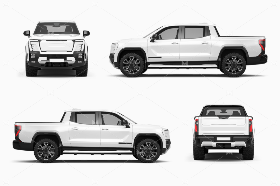 gmc sierra ev truck mockup