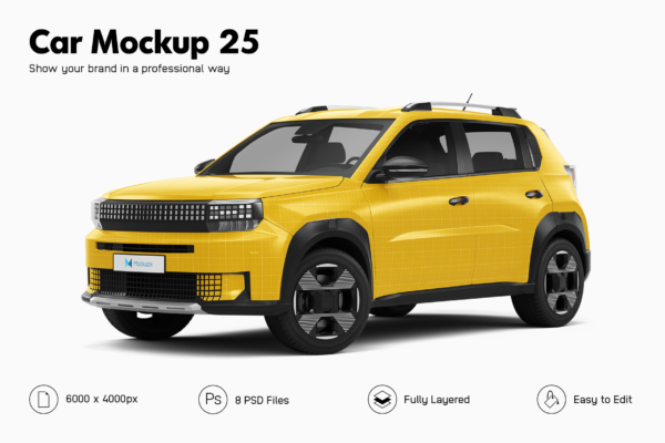 fiat grande panda car mockup