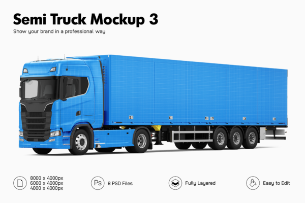 scania semi truck mockup